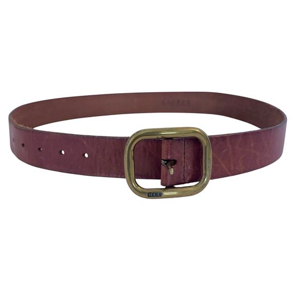 Lauren Ralph Lauren Genuine Brown Leather Belt Solid Brass Buckle Women’s S main image 8